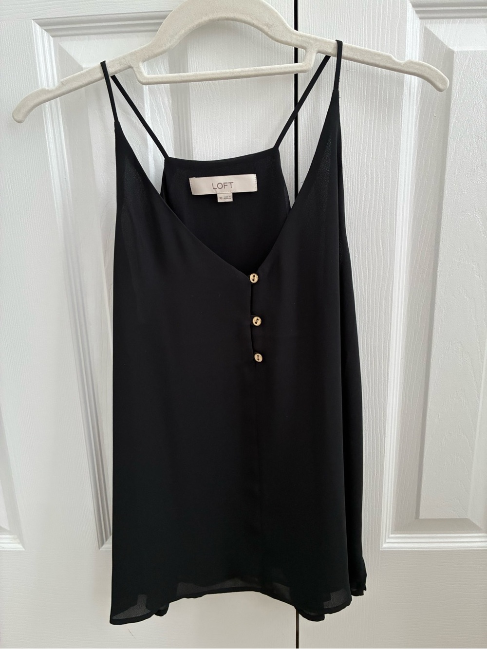 LOFT Black Button Front Cami